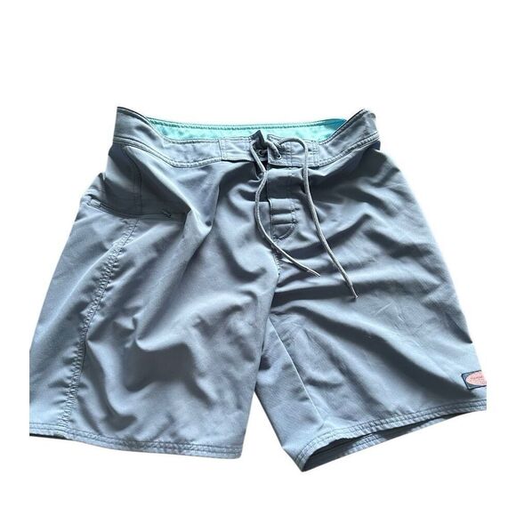 Vineyard vines board shorts - swim trunks sz 33 solid blue - unlined - Picture 1 of 10